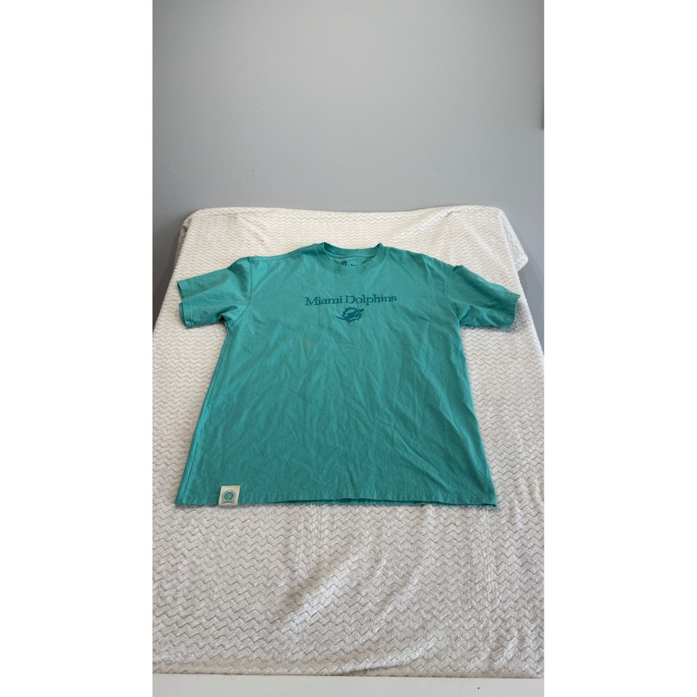 Nike Miami Dolphins NFL Teal Green Embroidered T-Shirt Mens Large Short Sleeve